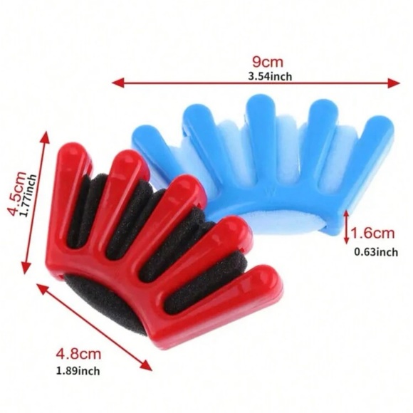 🎀🆕 Blue Five-finger Sponge Braiding Tool For Daily Use Of Rolls,Twists,Braids - Picture 7 of 7